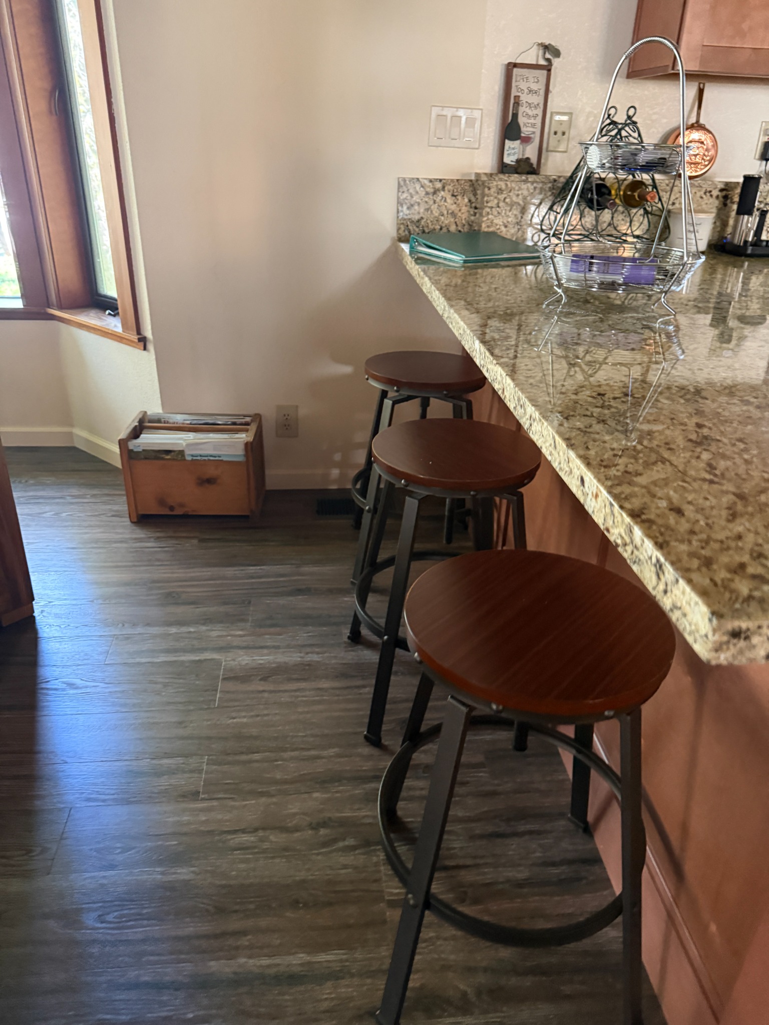 Living room with deck door